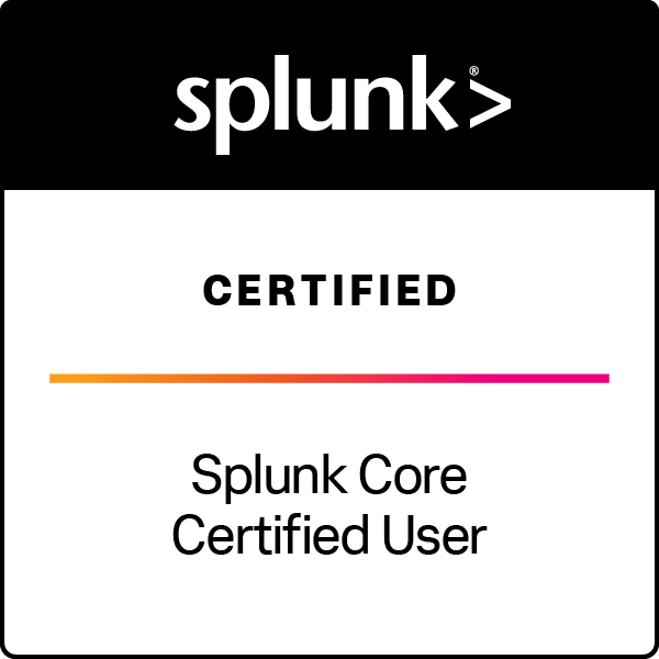 Splunk Core Certified User badge